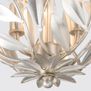 Broche 3 Light 9" Chandelier in Antique Silver