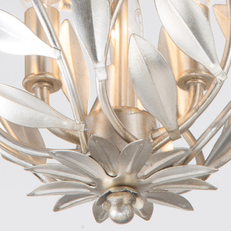 Broche 3 Light 9" Chandelier in Antique Silver