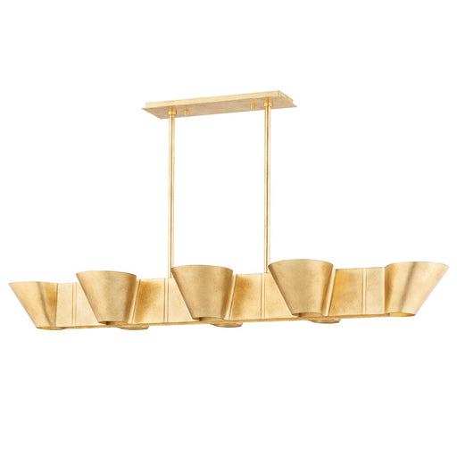 Reeve 8-Light Linear Pendant in Vintage Gold Leaf
