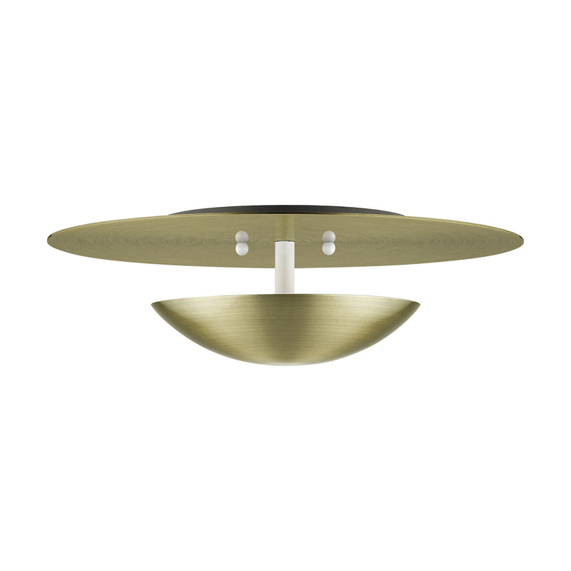 Ventura 2-Light Large Semi-Flush Mount / Wall Sconce in Antique Brass
