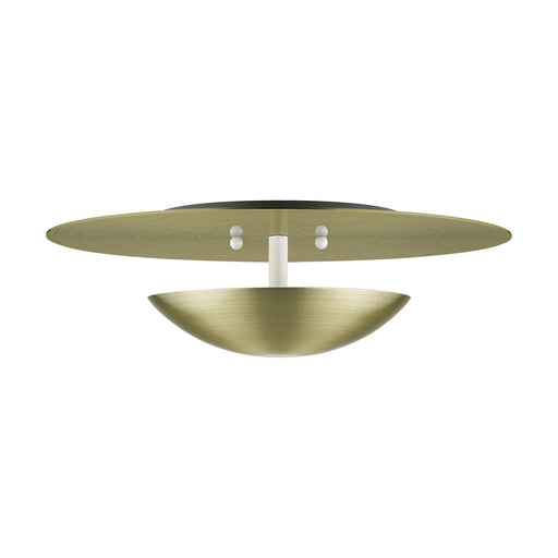 Ventura 2-Light Large Semi-Flush Mount / Wall Sconce in Antique Brass