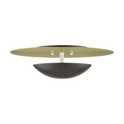 Ventura 2-Light Large Semi-Flush Mount / Wall Sconce in English Bronze with Antique Brass Reflector Backplate