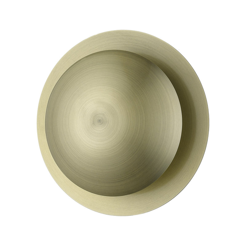Ventura 2-Light Medium ADA Semi-Flush Mount / Wall Sconce in Antique Brass