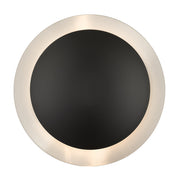 Ventura 2-Light Medium ADA Semi-Flush Mount / Wall Sconce in Black with Brushed Nickel Reflector Backplate