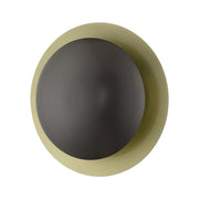 Ventura 2-Light Medium ADA Semi-Flush Mount / Wall Sconce in English Bronze with Antique Brass Reflector Backplate