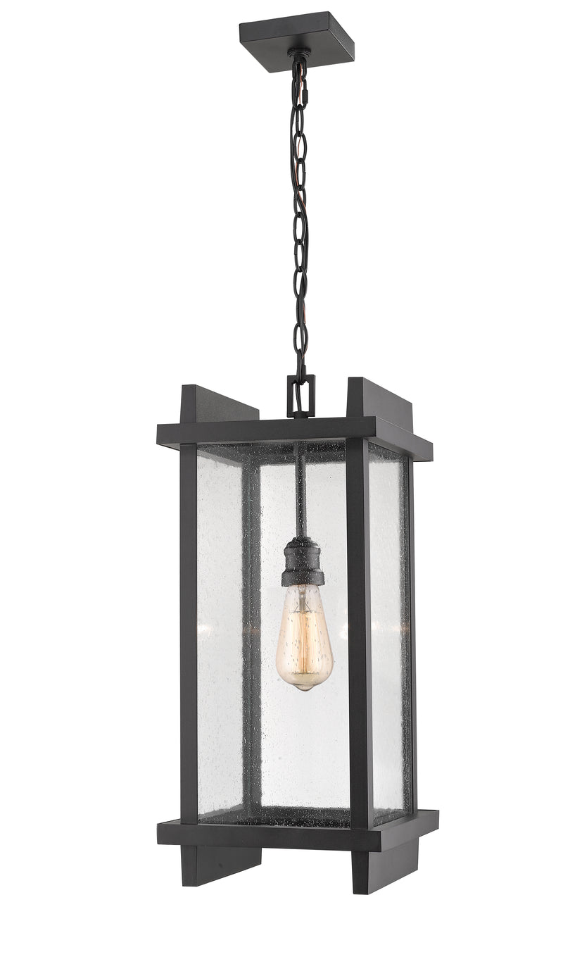 Fallow 1 Light 10" Outdoor Chain Mount Ceiling Fixture in Black