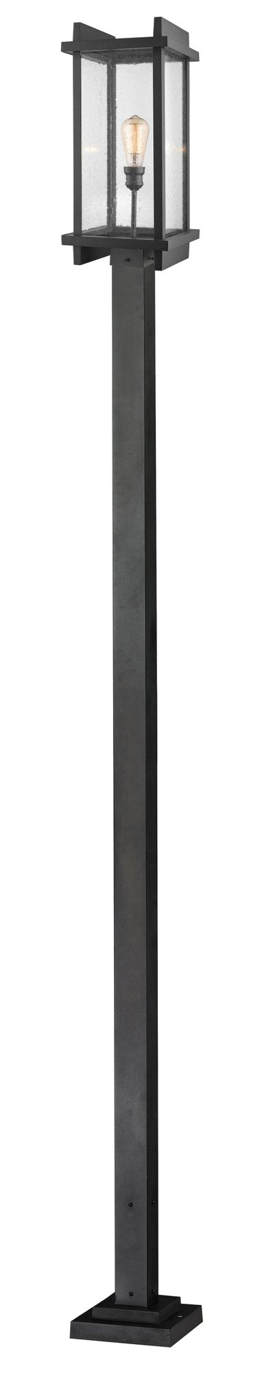 Fallow 1 Light 10" Outdoor Post Mount Fixture in Black, 96" Square Post