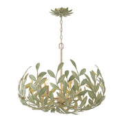 Broche 5 Light 23" Chandelier in Champagne Green Tea
