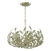 Broche 5 Light 23" Chandelier in Champagne Green Tea