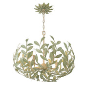 Broche 5 Light 23" Chandelier in Champagne Green Tea