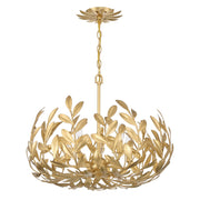Broche 5 Light 23" Chandelier in Antique Gold
