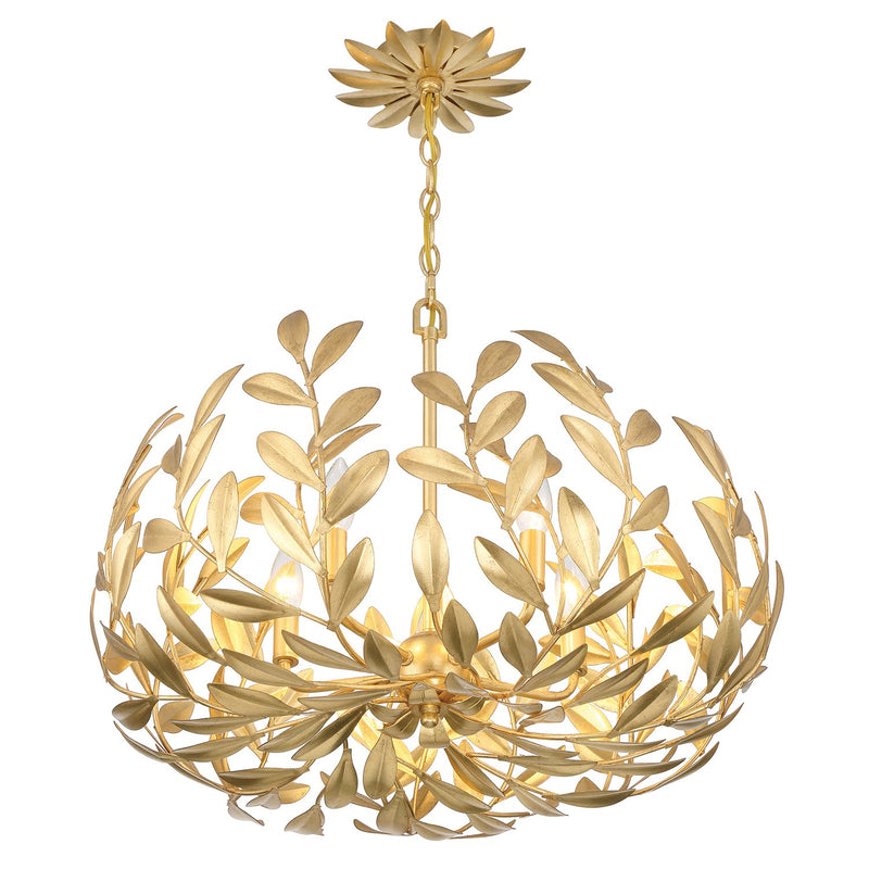 Broche 5 Light 23" Chandelier in Antique Gold