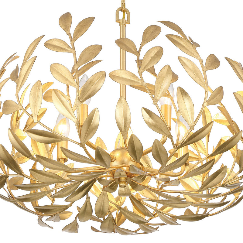 Broche 5 Light 23" Chandelier in Antique Gold