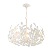 Broche 5 Light 23" Chandelier in Matte White