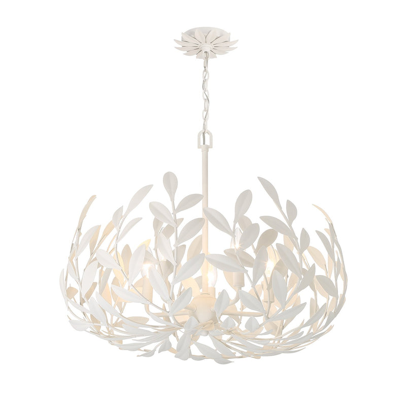 Broche 5 Light 23" Chandelier in Matte White