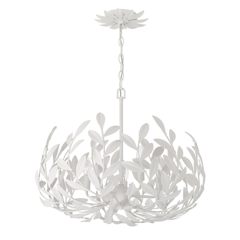 Broche 5 Light 23" Chandelier in Matte White