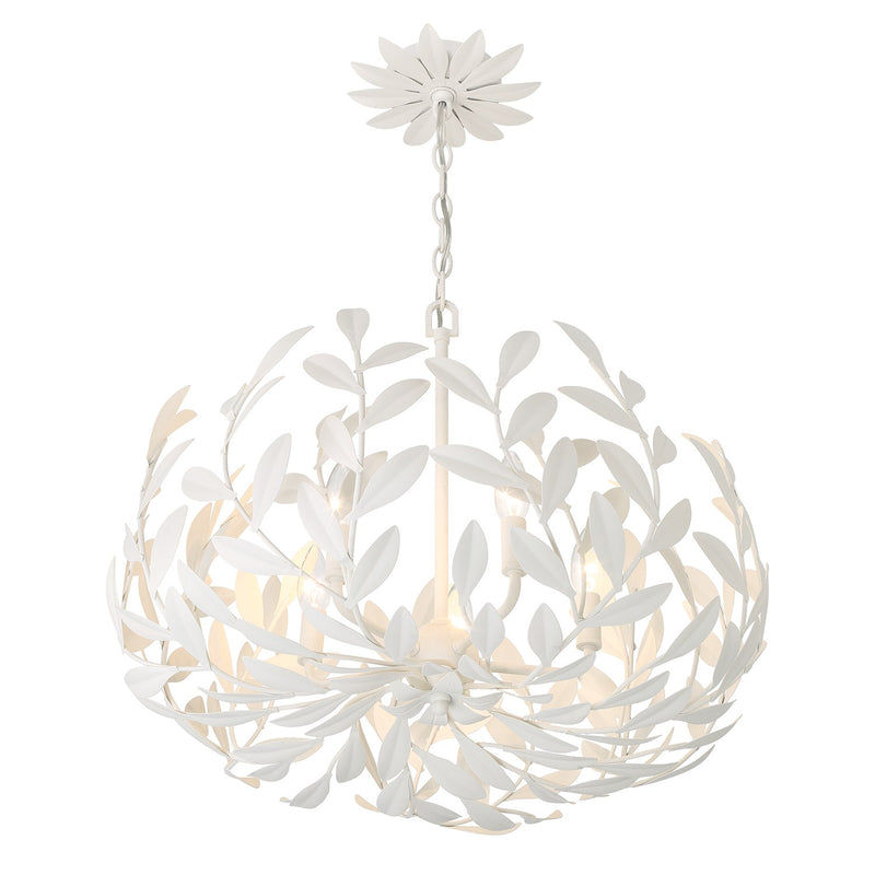 Broche 5 Light 23" Chandelier in Matte White