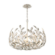 Broche 5 Light 23" Chandelier in Antique Silver