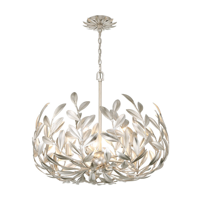 Broche 5 Light 23" Chandelier in Antique Silver