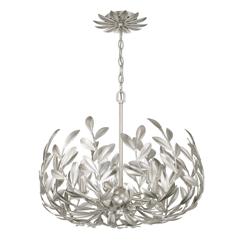 Broche 5 Light 23" Chandelier in Antique Silver