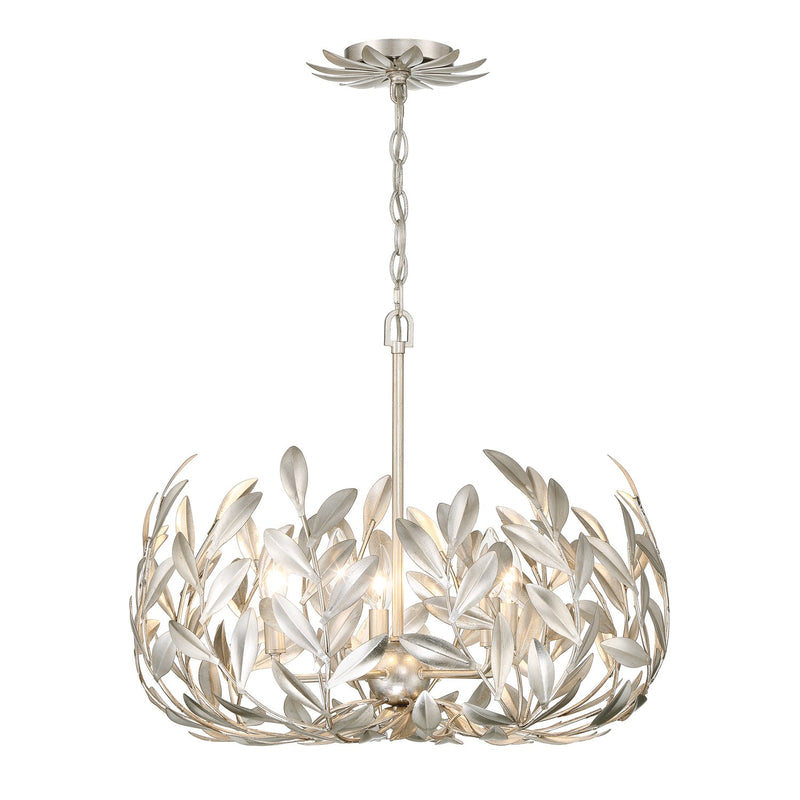 Broche 5 Light 23" Chandelier in Antique Silver