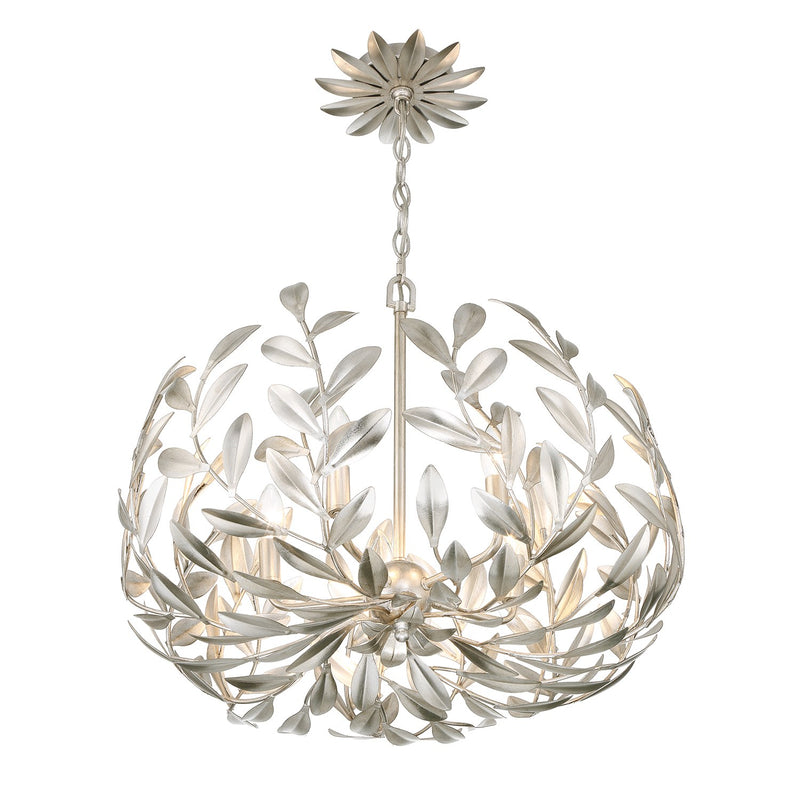 Broche 5 Light 23" Chandelier in Antique Silver