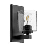 Kaplan 1 Light Seeded Glass Wall Sconce in Textured Black
