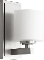 Kaplan 1 Light Cylinder Wall Sconce in Satin Nickel
