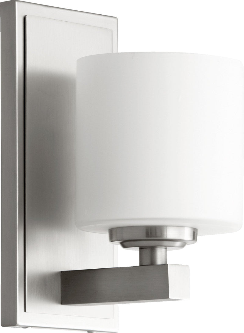 Kaplan 1 Light Cylinder Wall Sconce in Satin Nickel