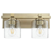 Kaplan 2 Light Vanity Light in Aged Brass