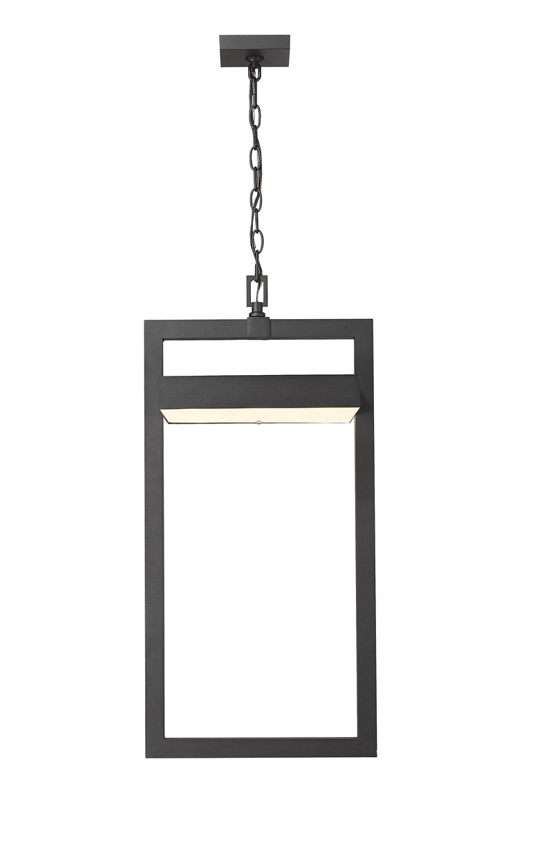 Luttrel 1 Light 11.75" Outdoor Chain Mount Ceiling Fixture in Black