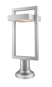 Luttrel 1 Light 10.5" Outdoor Post Mount Fixture in Silver, Pier Mount, 6.25" Base