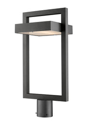 Luttrel 1 Light 10.5" Outdoor Post Mount Fixture in Black, Post Top Only, Round Fitter