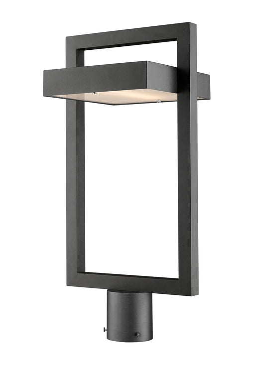 Luttrel 1 Light 10.5" Outdoor Post Mount Fixture in Black, Post Top Only, Round Fitter