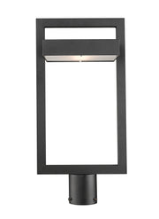 Luttrel 1 Light 10.5" Outdoor Post Mount Fixture in Black, Post Top Only, Round Fitter
