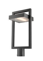 Luttrel 1 Light 10.5" Outdoor Post Mount Fixture in Black, Post Top Only, Round Fitter