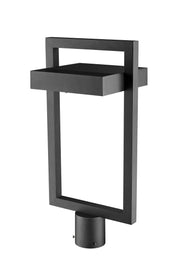 Luttrel 1 Light 10.5" Outdoor Post Mount Fixture in Black, Post Top Only, Round Fitter