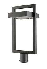 Luttrel 1 Light 10.5" Outdoor Post Mount Fixture in Black, Post Top Only, Round Fitter