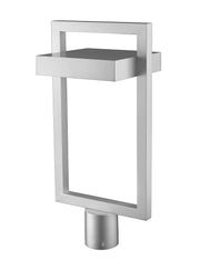Luttrel 1 Light 10.5" Outdoor Post Mount Fixture in Silver, Post Top Only, Round Fitter