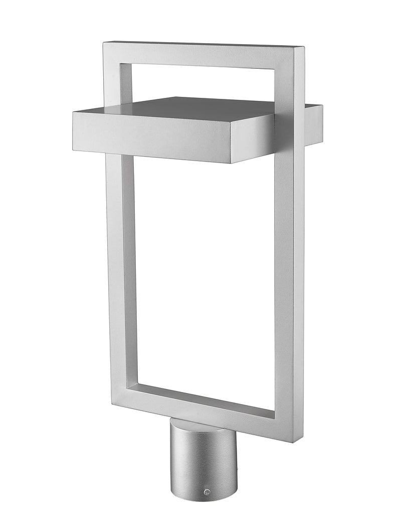 Luttrel 1 Light 10.5" Outdoor Post Mount Fixture in Silver, Post Top Only, Round Fitter