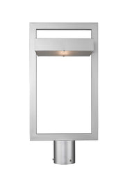 Luttrel 1 Light 10.5" Outdoor Post Mount Fixture in Silver, Post Top Only, Round Fitter