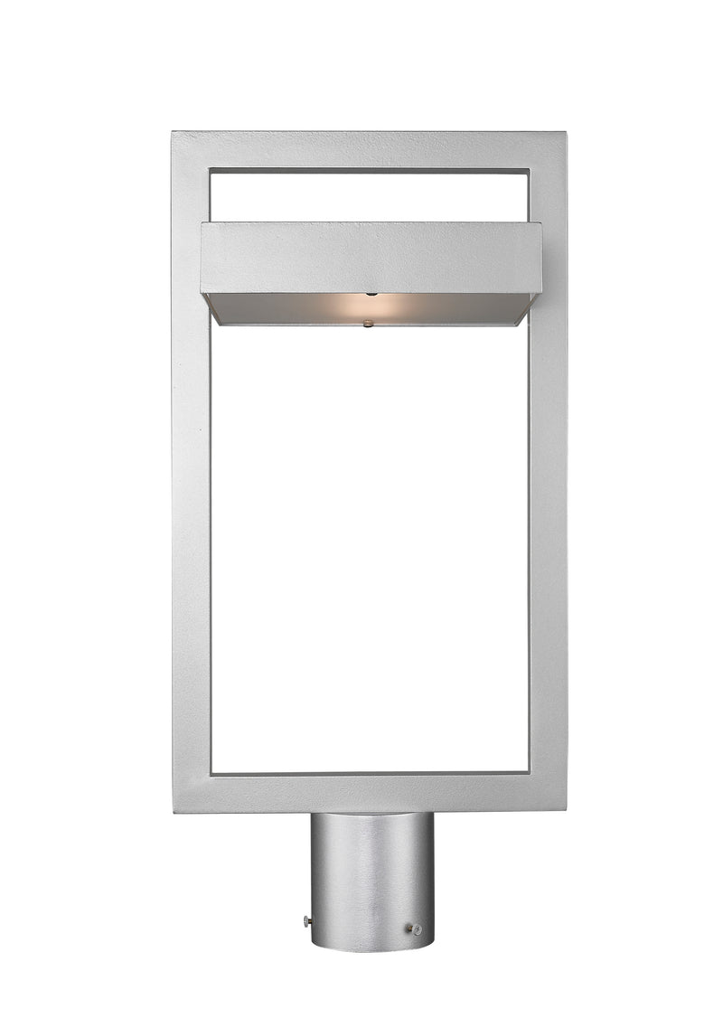 Luttrel 1 Light 10.5" Outdoor Post Mount Fixture in Silver, Post Top Only, Round Fitter