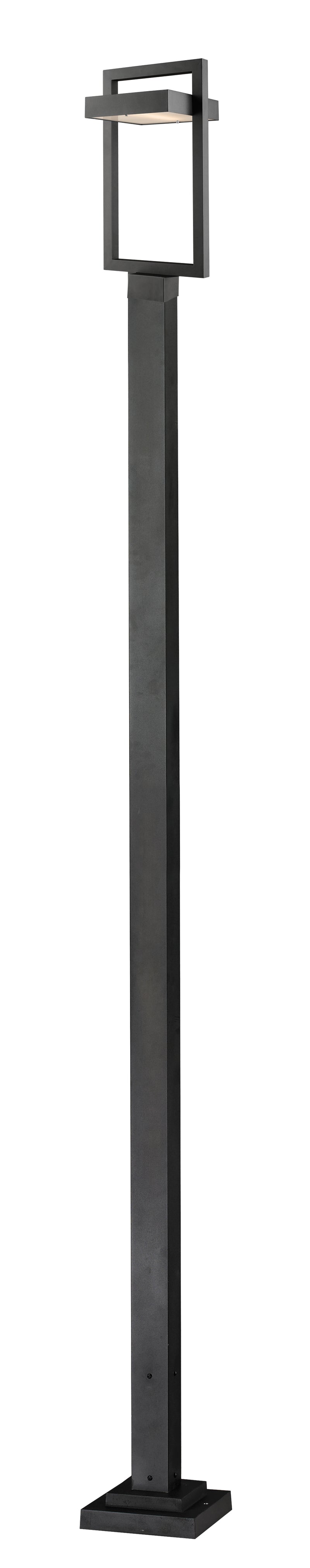 Luttrel 1 Light 10.5" Outdoor Post Mount Fixture in Black, 96" Square Post