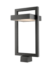 Luttrel 1 Light 10.5" Outdoor Post Mount Fixture in Black, Post Top Only, Square Fitter