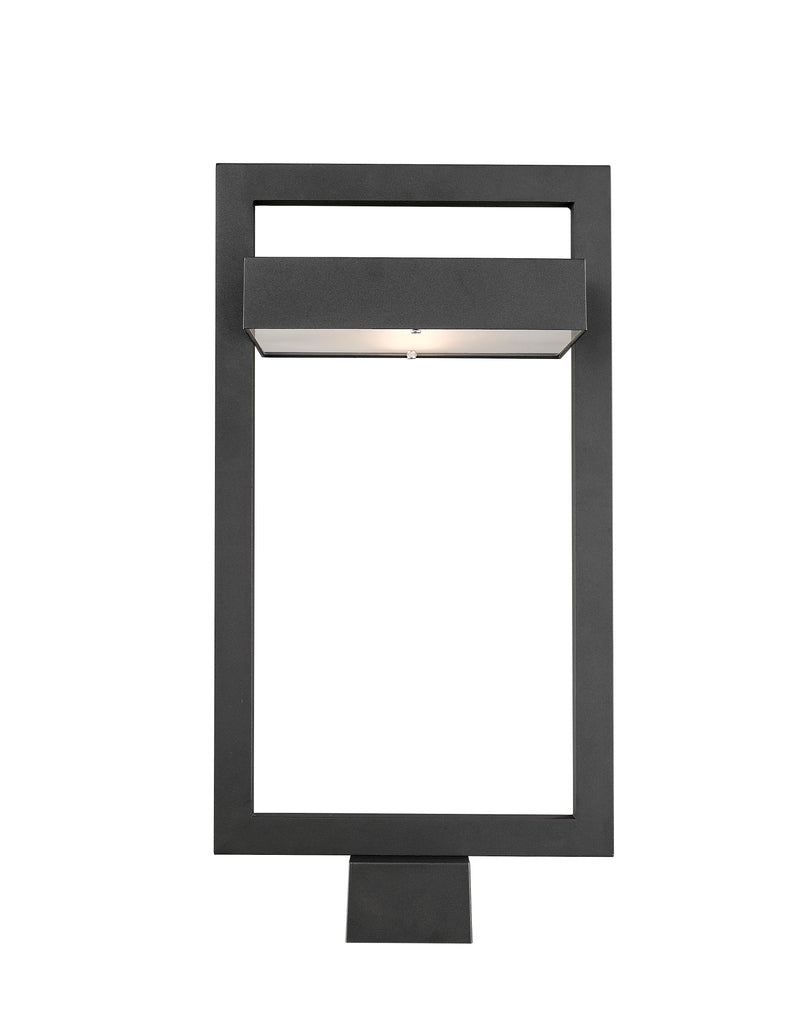 Luttrel 1 Light 10.5" Outdoor Post Mount Fixture in Black, Post Top Only, Square Fitter