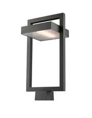 Luttrel 1 Light 10.5" Outdoor Post Mount Fixture in Black, Post Top Only, Square Fitter