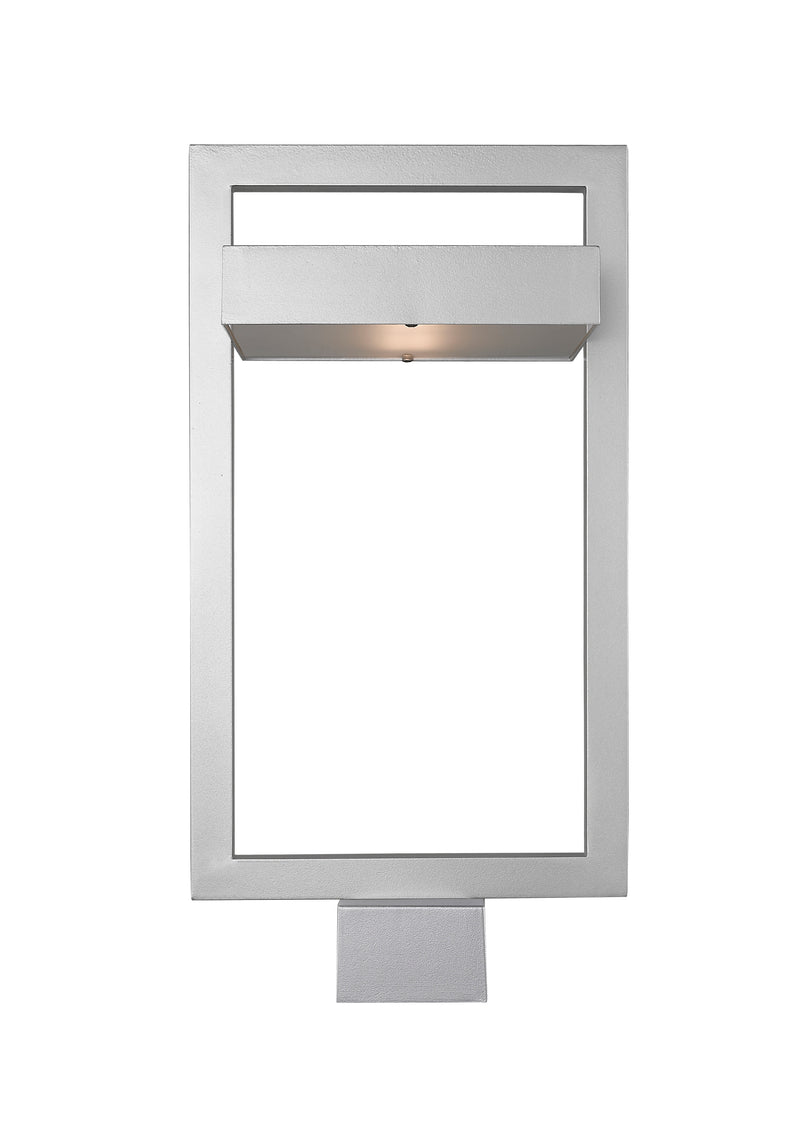 Luttrel 1 Light 10.5" Outdoor Post Mount Fixture in Silver, Post Top Only, Square Fitter
