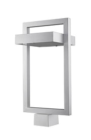 Luttrel 1 Light 10.5" Outdoor Post Mount Fixture in Silver, Post Top Only, Square Fitter