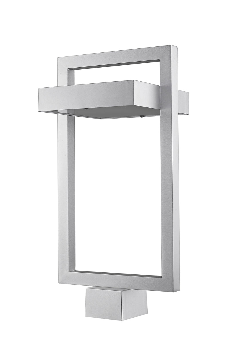 Luttrel 1 Light 10.5" Outdoor Post Mount Fixture in Silver, Post Top Only, Square Fitter