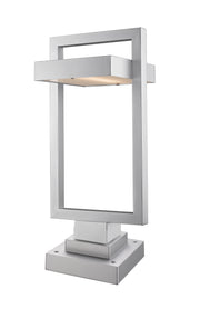 Luttrel 1 Light 10.5" Outdoor Post Mount Fixture in Silver, Square Pier Mount